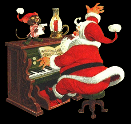 Kerstmannen Plaatjes Kerstman Aan De Piano