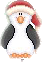 Pinguins Plaatjes Pinguin Met Kerstmuts Op