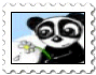 Plaatjes Postzegels Panda Met Bloem
