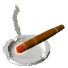 Plaatjes Sigaren Grijze Asbak Met Brandende Sigaar