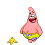 Spongebob Plaatjes Patrick Die Steeds Uitglijd Over Een Bananenschil 