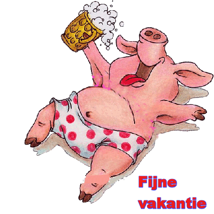 fijne vakantie varken met bier