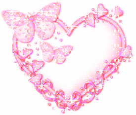 Valentijn Plaatjes Roze Glitter Hart Vlinders
