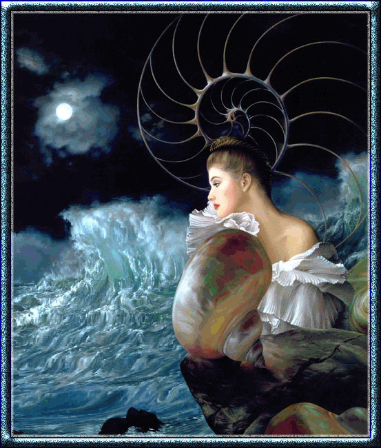 fantasie vrouw bij de zee