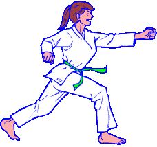 Karate Sport plaatjes Meisje Oefent Karate