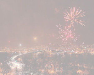 Nieuw jaar Achtergronden Nieuwjaar Vuurwerk Stad