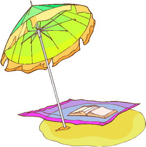 Cliparts Activiteiten Bestemming Parasol Met Strandlaken