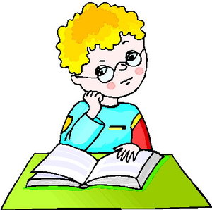 Lezen Cliparts Activiteiten Jongen Leest In Boek Studeren