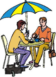 Cliparts Activiteiten Lunchen Terrasje Parasol Lekker Lunchen