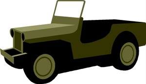 Cliparts Activiteiten Oorlog Groene Open Jeep Oorlog Leger 