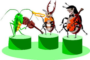 Cliparts Amusement Muziek dieren Insecten Orkest