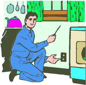 Cliparts Beroepen Elektriciens Wasmachine Monteur Elektricien Repareren