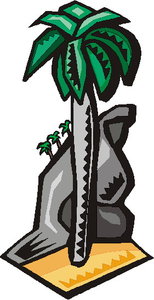 Cliparts Bloemen en planten Bomen Palmboom Met Rots