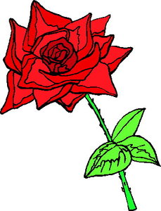 Cliparts Bloemen en planten Rozen Rode Roos