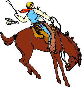 Cliparts Boerderij Paarden Rodeo Rijder Op Een Bruin Paard