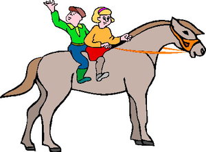 Cliparts Boerderij Paarden Paardrijdende Kinderen