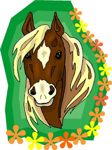 Cliparts Boerderij Paarden Paard Met Bloemen