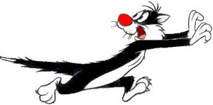 Cliparts Cartoons Sylvester Kat Sylvester Die Op De Vlucht Is Voor Iemand