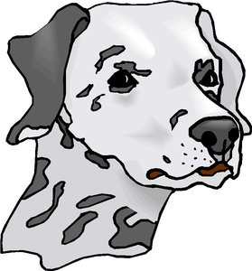 Dieren Cliparts Honden Hondenkop Dalmatier