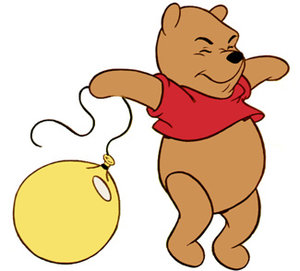 Cliparts Disney Winnie de pooh Winnie De Pooh Springt Rond Met Ballon