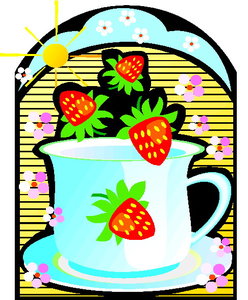 Cliparts Eten en drinken Aardbeien 