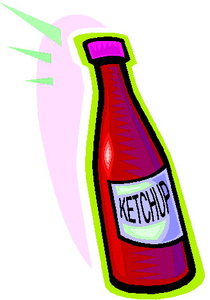 Cliparts Eten en drinken Sauzen Fles Ketchup