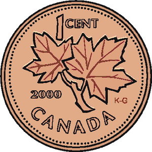 Cliparts Geografie Canada 1 Cent Canada