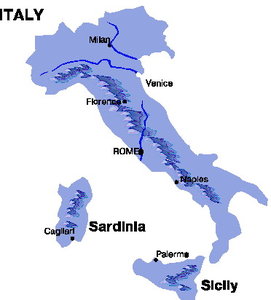 Cliparts Geografie Italie Landkaart Italie