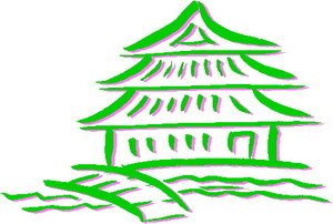 Cliparts Geografie Japan Chinees Huis Groen