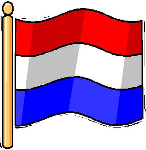 Cliparts Geografie Nederland Bruine Vlaggenmast Met Bruine Knop Met De Nederlandse Vlag Rood Wit Blauw 