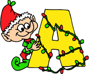 Cliparts Kerstmis Kerst alfabet Letter A 