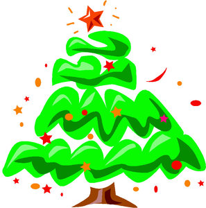 Cliparts Kerstmis Kerst bomen Kerstboom Met Rode Piek