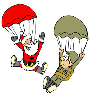 Cliparts Kerstmis Kerst sport Kerstman Parachute