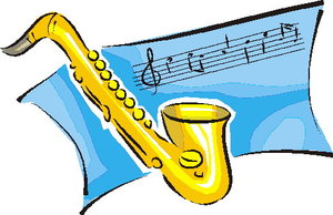 Muziek Cliparts Saxofoons Saxofoon Met Muzieknoten