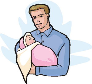 Cliparts Speciale dagen Geboorte Vader Met Baby