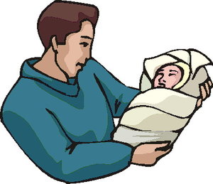 Cliparts Speciale dagen Geboorte Vader Baby Geboorte 