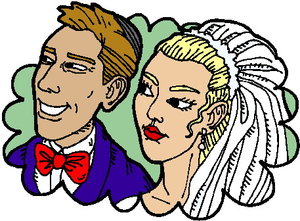 Cliparts Speciale dagen Huwelijk Bruidspaar Trouwen Huwelijk