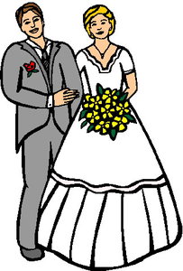 Cliparts Speciale dagen Huwelijk Bruid En Bruidegom Gaan Trouwen