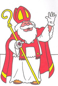 Cliparts Speciale dagen Sinterklaas Zwaaiende Sinterklaas