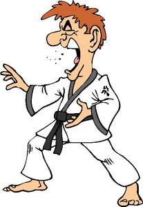 Sport Cliparts Karate Schreeuwende Judoka