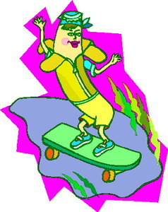 Sport Cliparts Skate boarden Banaan Op Skateboard