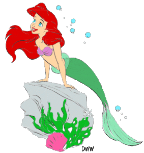 De kleine zeemeermin Disney plaatjes Ariel Leunend Op Rots