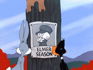 Looney tunes Films en series Series Daffy Duck En Bugs Bunny Zien Dat Het Jachtprogramma Van Het Seizoen Gericht Is Op Elmer
