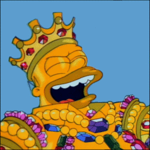 Films en series Series The simpsons Homer Aan Het Lachen Met Een Kroon Op Zijn Hoofd
