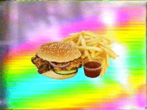 Hamburger GIF. Eten en drinken Gifs Hamburger Psychedelische Vhs 