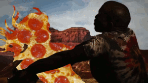 Pizza GIF. Pizza Artiesten Gifs Kanye west Mash up Kim kardashian Gebonden 2 
