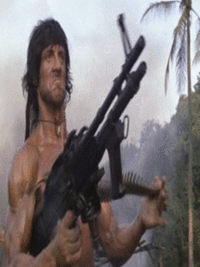 Rambo GIF. Films en series Rambo Gifs Filmsterren Sylvester stallone 