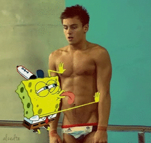 Spongebob GIF. Jongen Spongebob Olympische spelen Films en series Sexy Gifs Heet Zwemmer Sixpack 