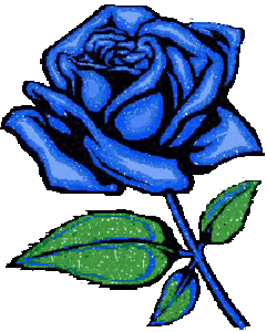 Bloemen Glitter plaatjes Blauwe Roos