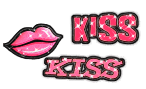 Glitter plaatjes Kisses 